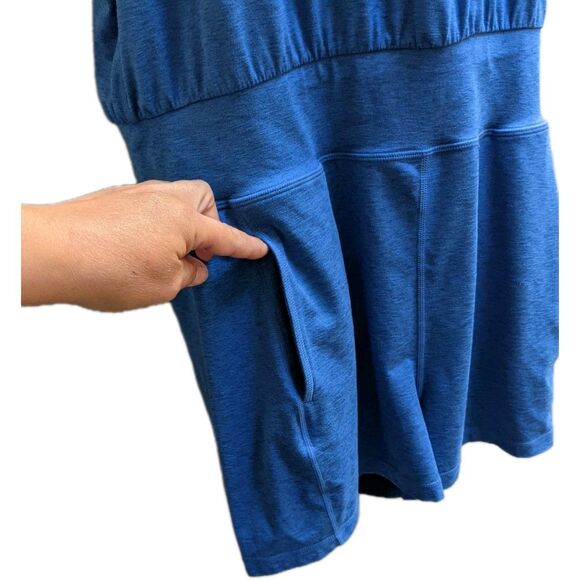 Sweaty Betty Gary Blue Sleeveless Shorts Romper Sz L Athleisure Travel Sporty - Picture 5 of 10